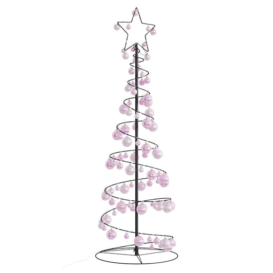 vidaXL Christmas Tree Light Cone with Baubles 100 LEDs Warm White 150 cm