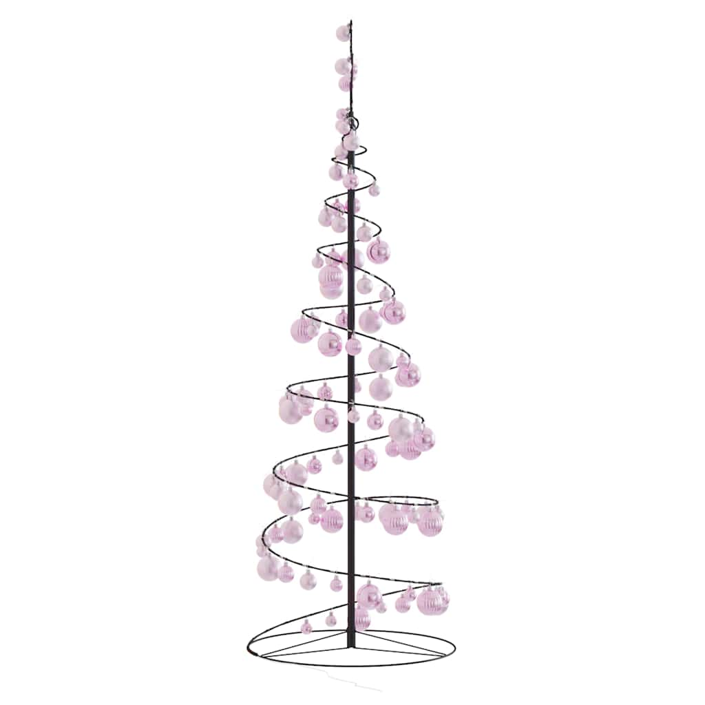 vidaXL Christmas Tree Light Cone with Baubles 100 LEDs Warm White 150 cm