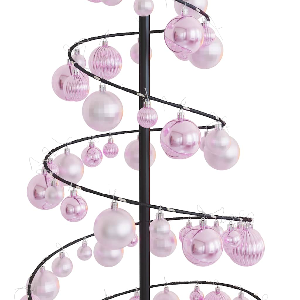 vidaXL Christmas Tree Light Cone with Baubles 100 LEDs Warm White 150 cm