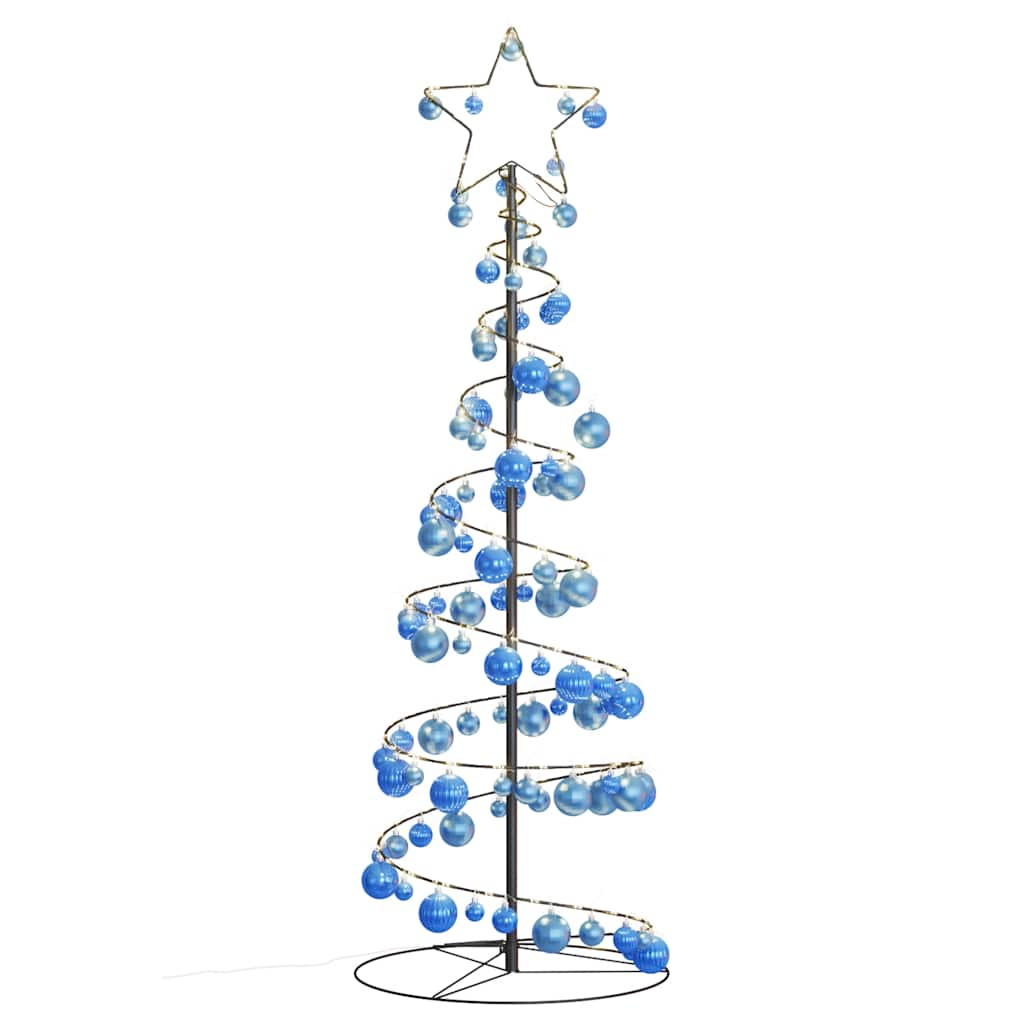 vidaXL LED Christmas Tree with Baubles 100 LEDs Warm White 150 cm