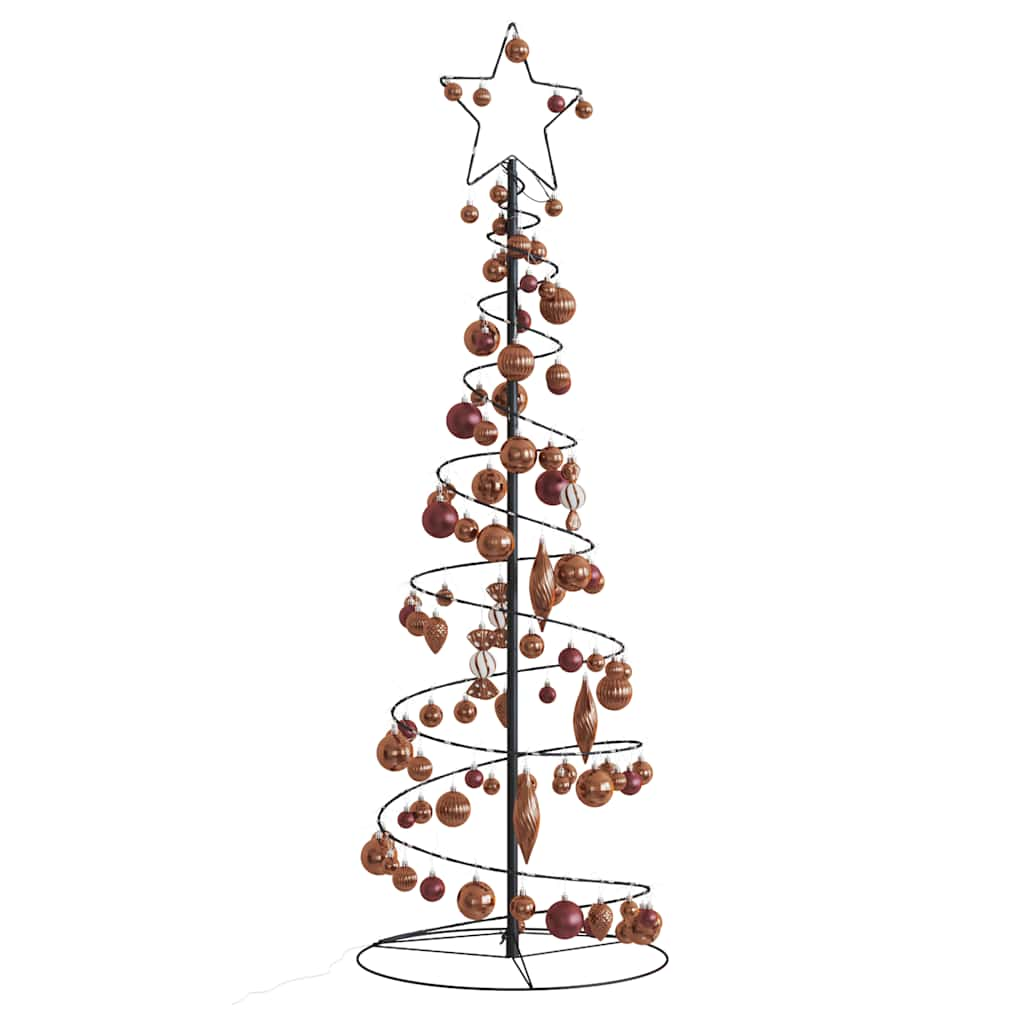 vidaXL LED Christmas Tree with Baubles 100 LEDs Warm White 150 cm