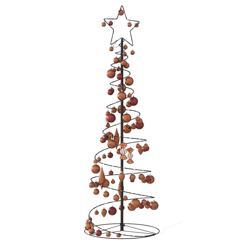 vidaXL LED Christmas Tree with Baubles 100 LEDs Warm White 150 cm