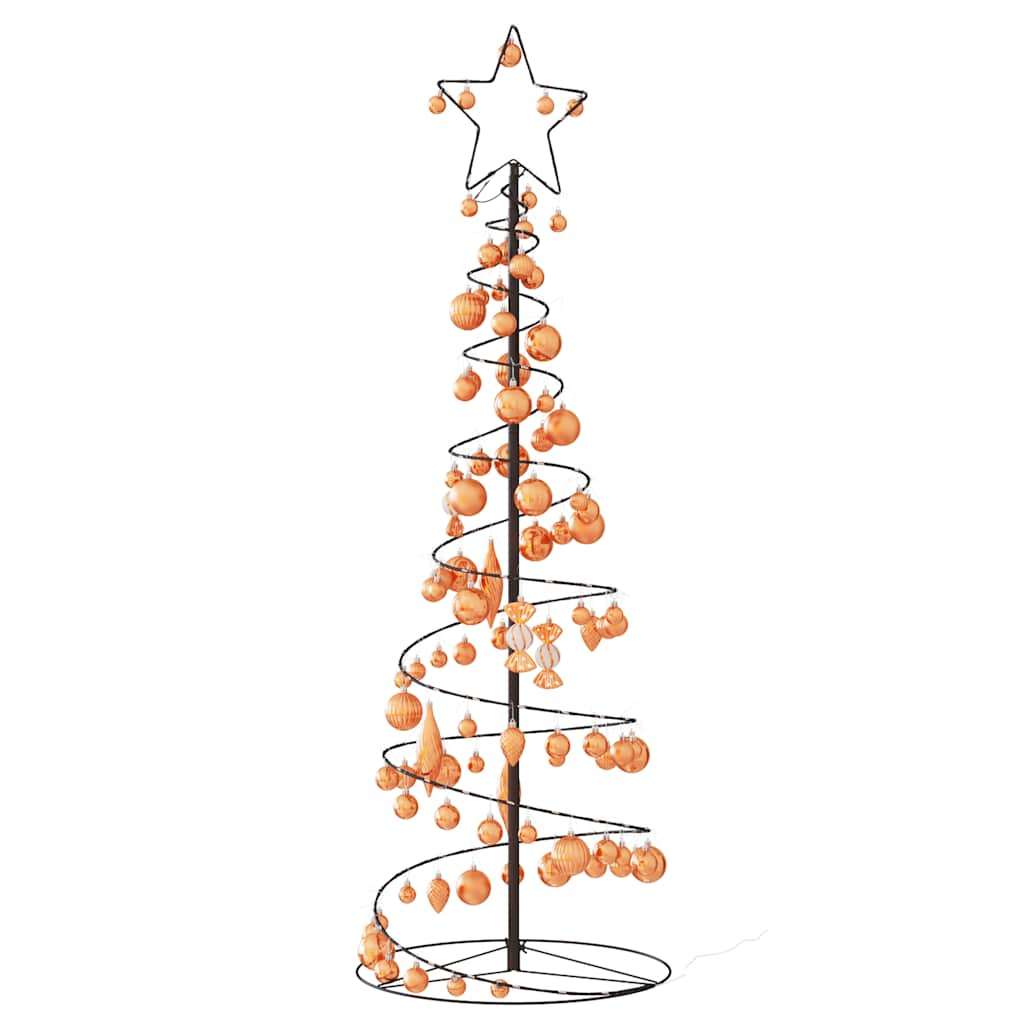 vidaXL LED Christmas Tree with Baubles 100 LEDs Warm White 150 cm