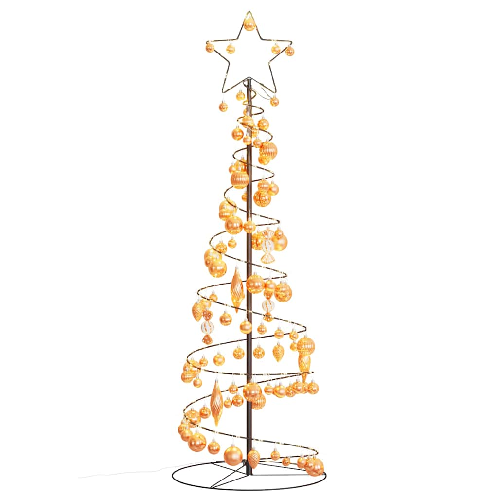 vidaXL LED Christmas Tree with Baubles 100 LEDs Warm White 150 cm