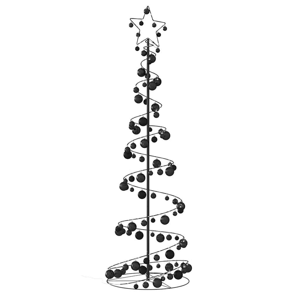 vidaXL LED Christmas Tree with Baubles 120 LEDs Warm White 180 cm