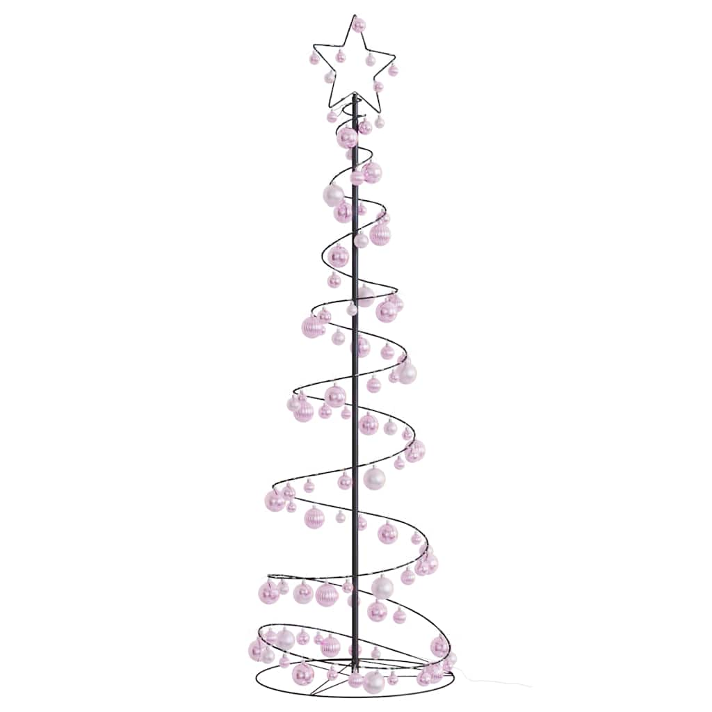 vidaXL LED Christmas Tree with Baubles 120 LEDs Warm White 180 cm