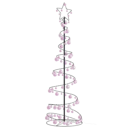 vidaXL Christmas Tree Light Cone with Baubles 120 LEDs Warm White 180 cm