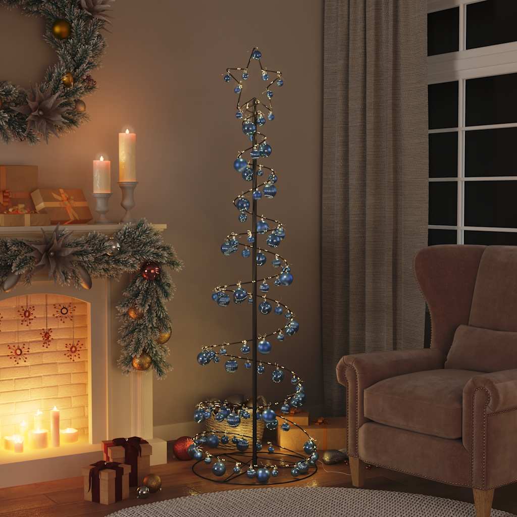 vidaXL LED Christmas Tree with Baubles 120 LEDs Warm White 180 cm