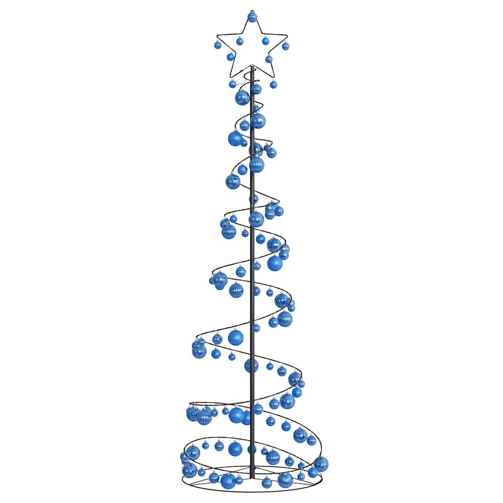 vidaXL LED Christmas Tree with Baubles 120 LEDs Warm White 180 cm