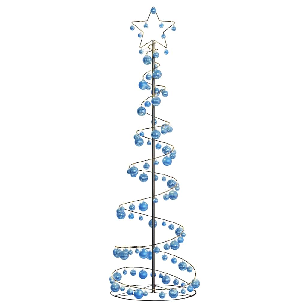 vidaXL LED Christmas Tree with Baubles 120 LEDs Warm White 180 cm