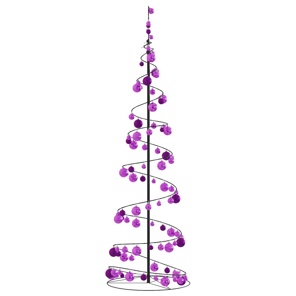 vidaXL Christmas Tree Light Cone with Baubles 120 LEDs Warm White 180 cm