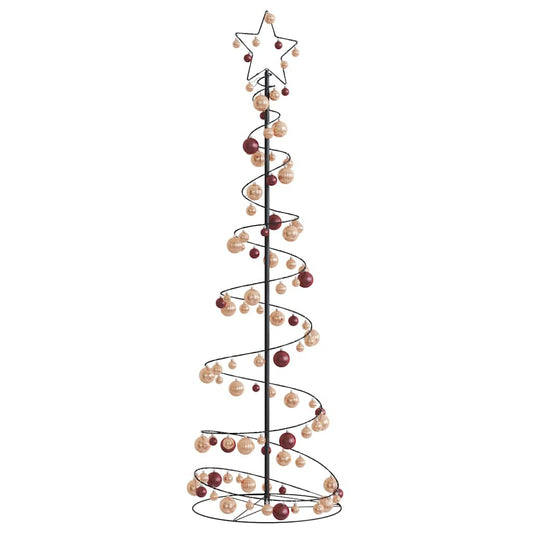 vidaXL Christmas Tree Light Cone with Baubles 120 LEDs Warm White 180 cm