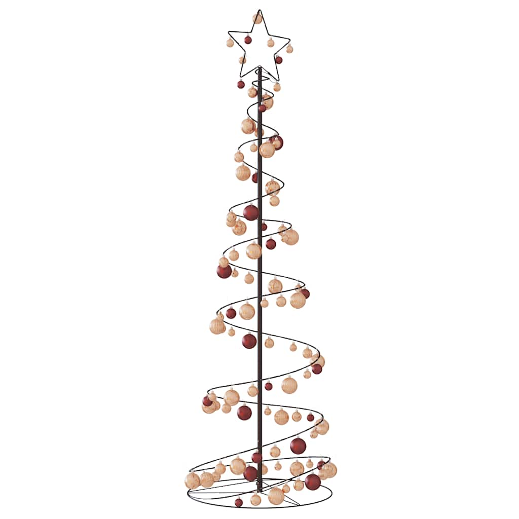 vidaXL LED Christmas Tree with Baubles 120 LEDs Warm White 180 cm