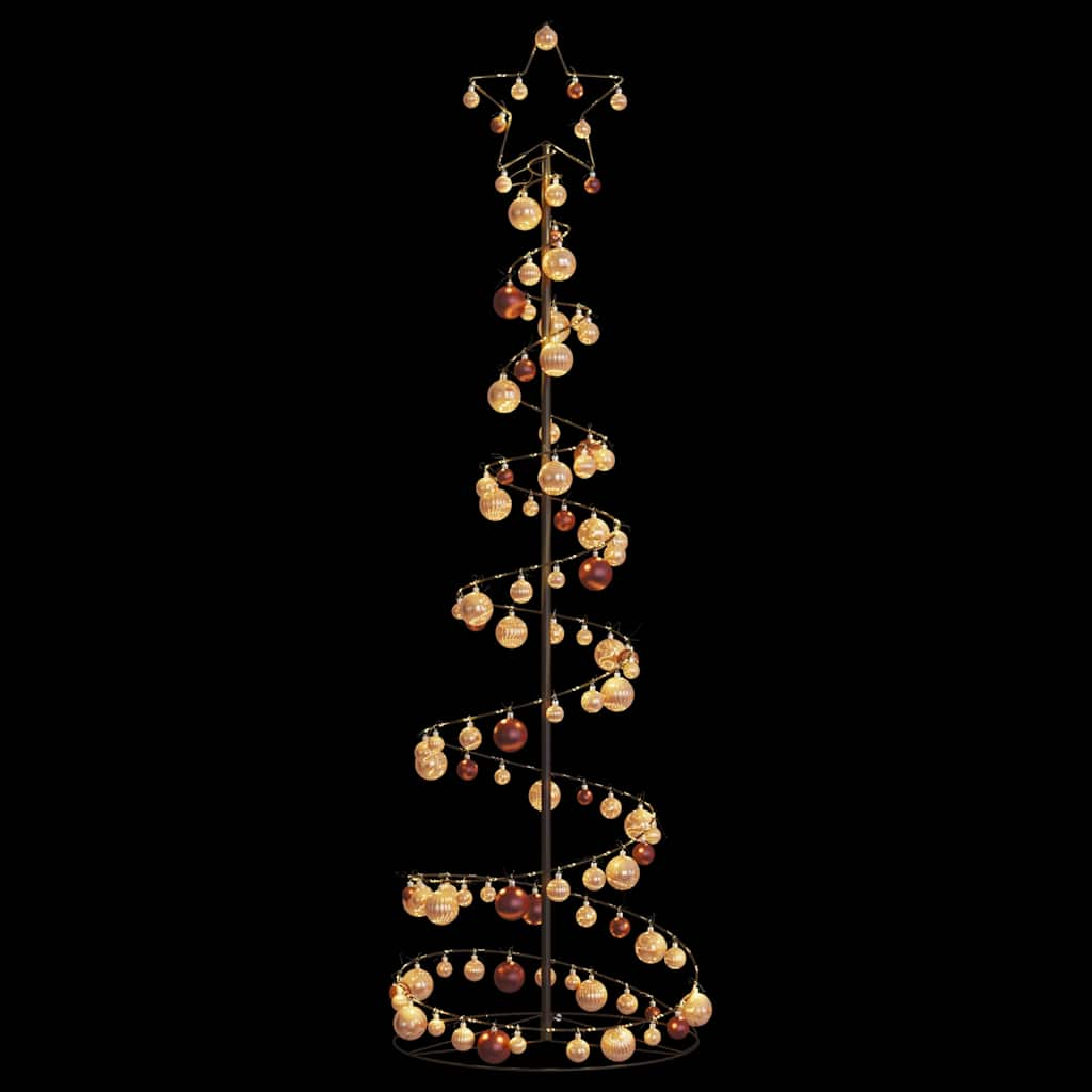 vidaXL LED Christmas Tree with Baubles 120 LEDs Warm White 180 cm