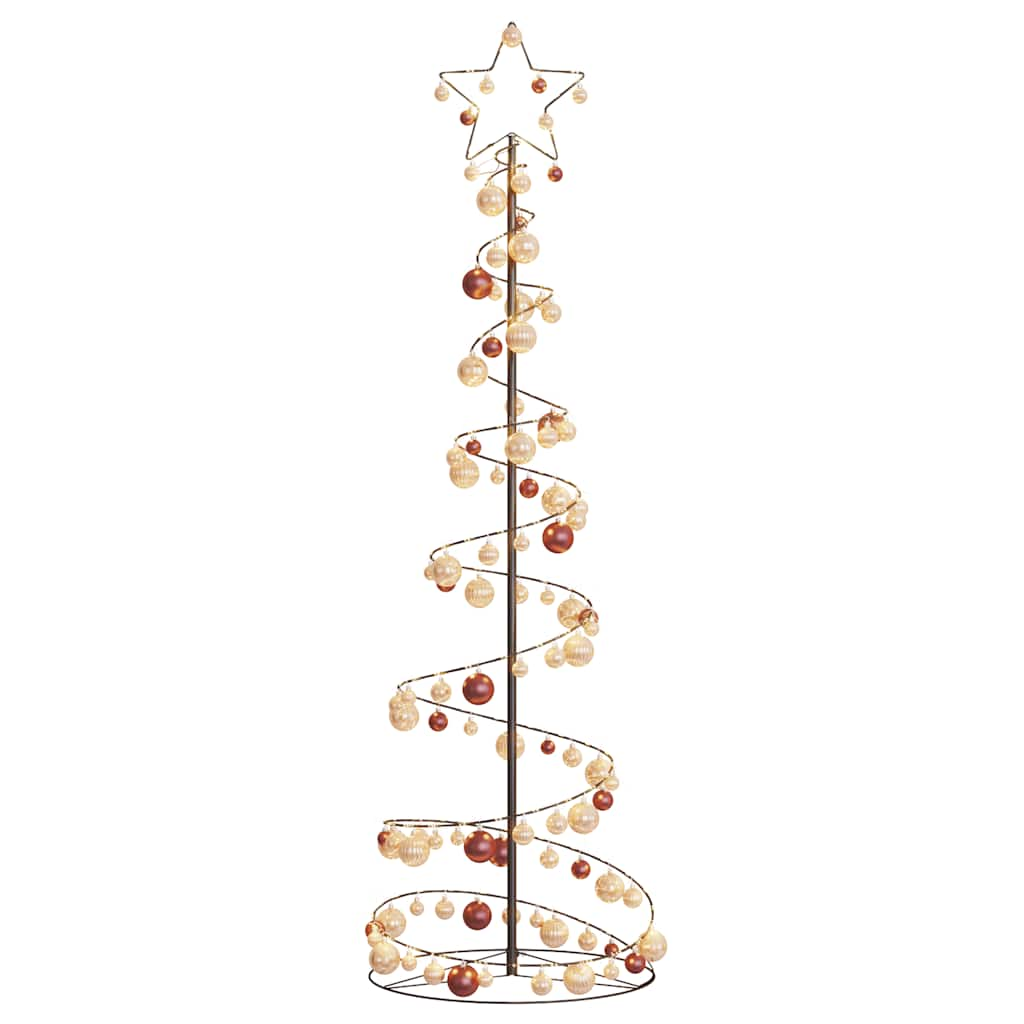 vidaXL LED Christmas Tree with Baubles 120 LEDs Warm White 180 cm