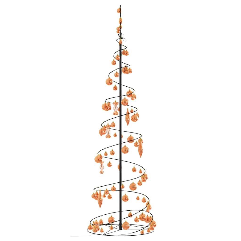 vidaXL LED Christmas Tree with Baubles 120 LEDs Warm White 180 cm