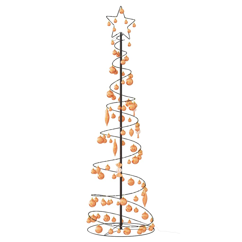 vidaXL LED Christmas Tree with Baubles 120 LEDs Warm White 180 cm