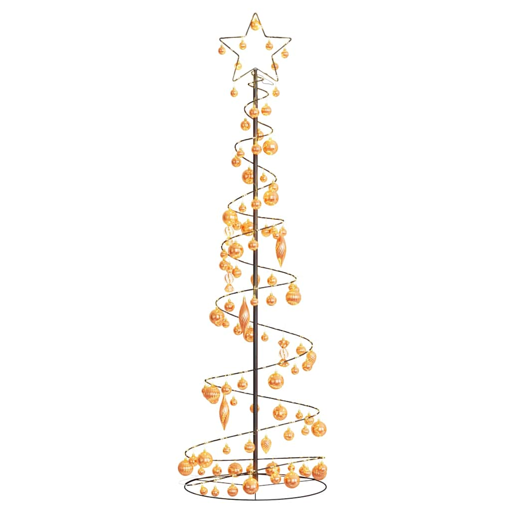 vidaXL LED Christmas Tree with Baubles 120 LEDs Warm White 180 cm