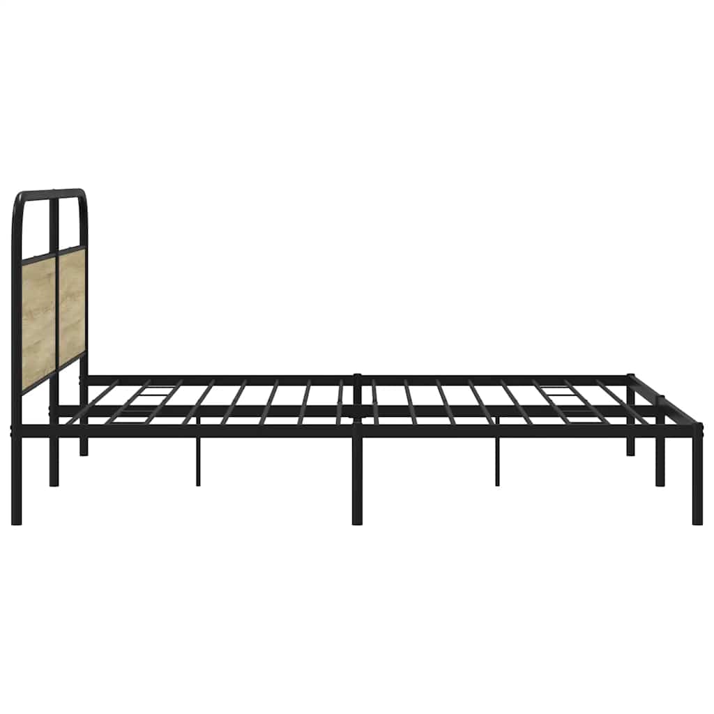 Metal Bed Frame without Mattress Sonoma Oak 193x203 cm