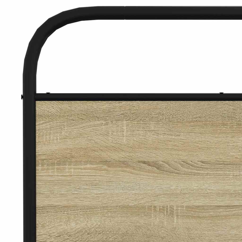 Metal Bed Frame without Mattress Sonoma Oak 193x203 cm
