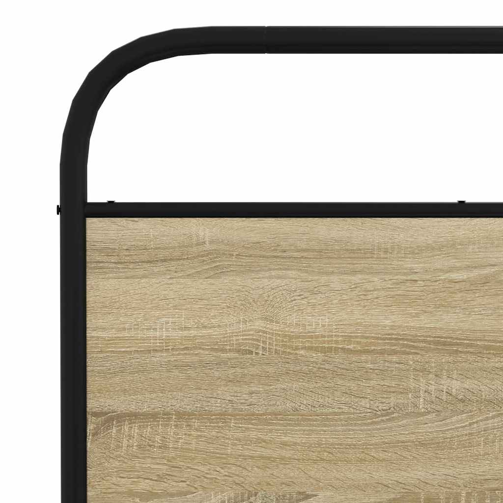 Metal Bed Frame without Mattress Sonoma Oak 183x213 cm