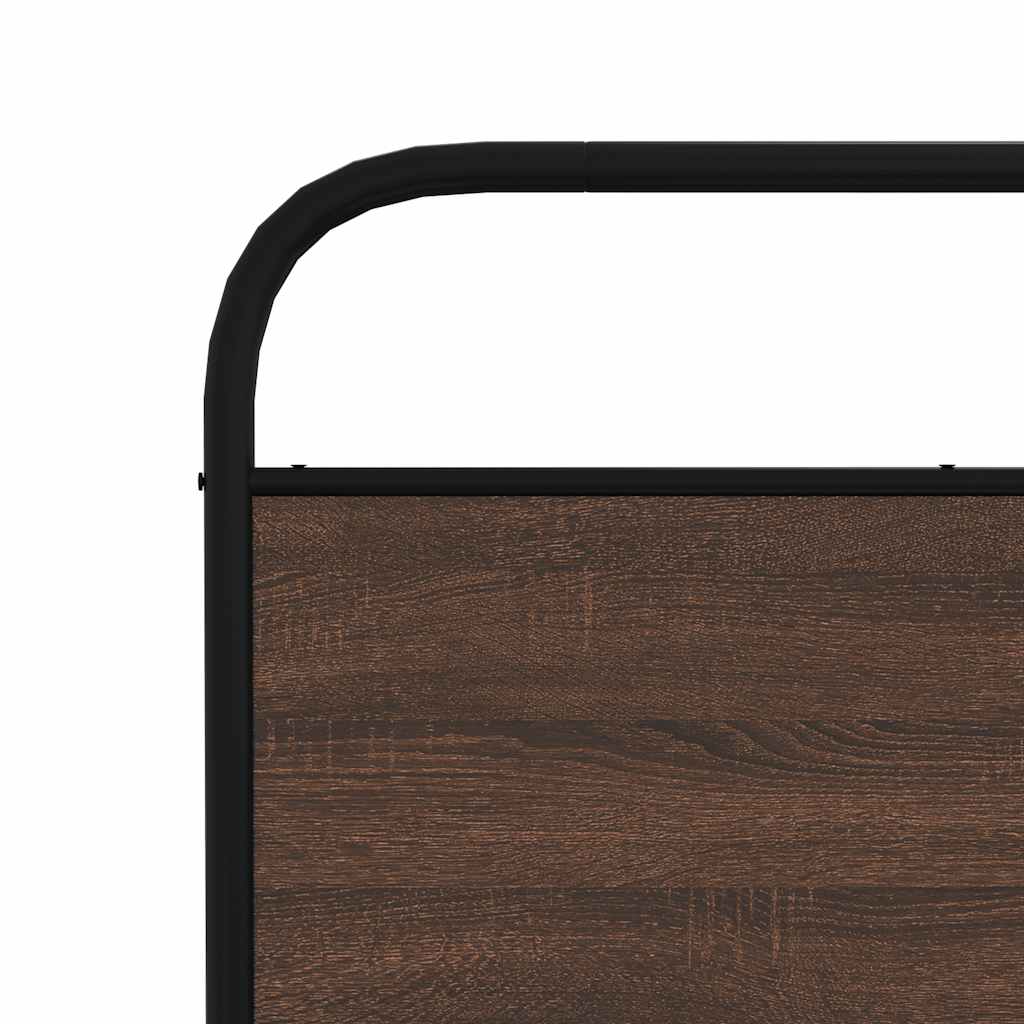Metal Bed Frame without Mattress Brown Oak 200x200 cm