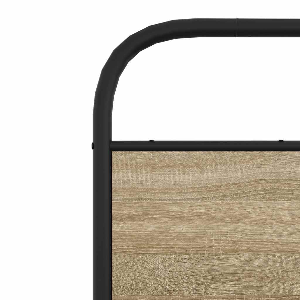 Metal Bed Frame without Mattress Smoked Oak 200x200 cm