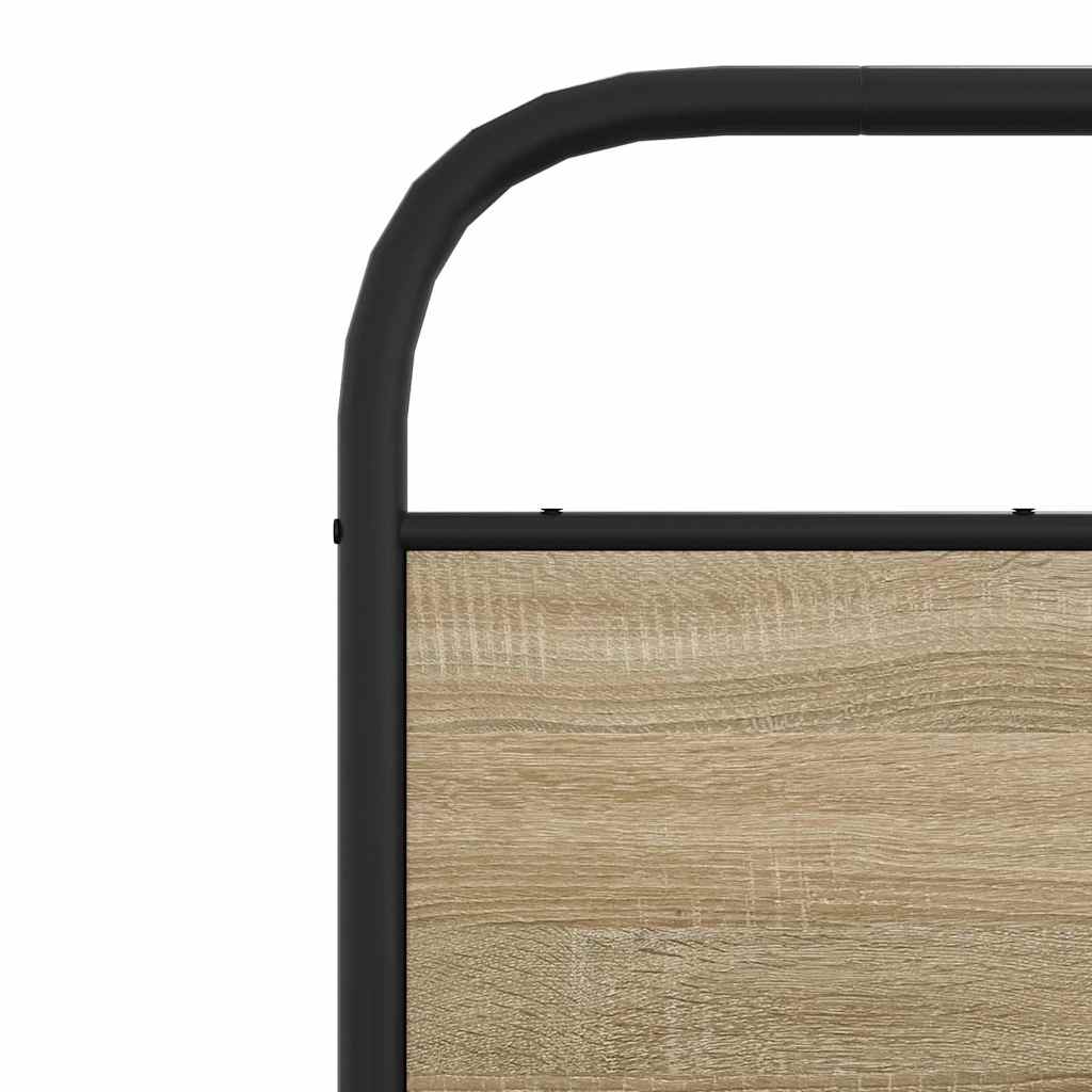 Metal Bed Frame without Mattress Smoked Oak 180x200 cm Super King