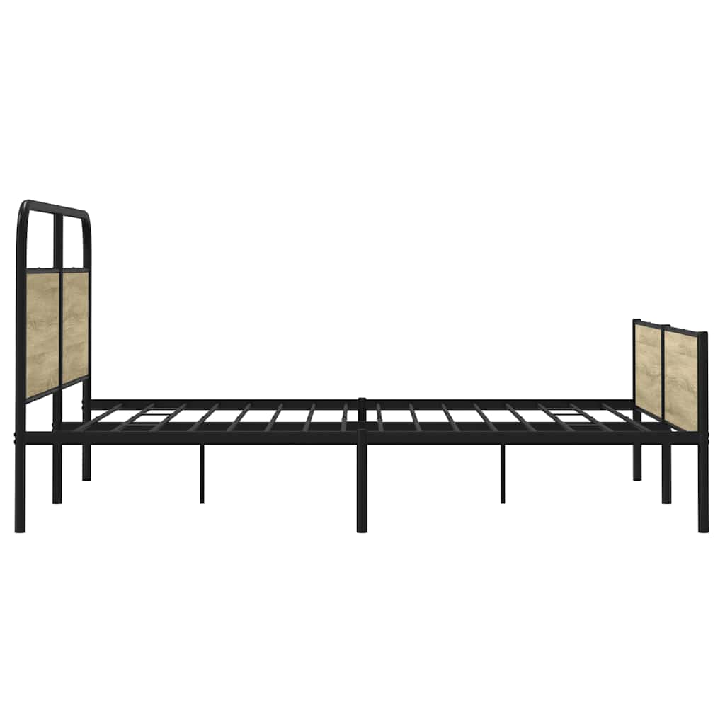 Metal Bed Frame without Mattress Sonoma Oak 200x200 cm