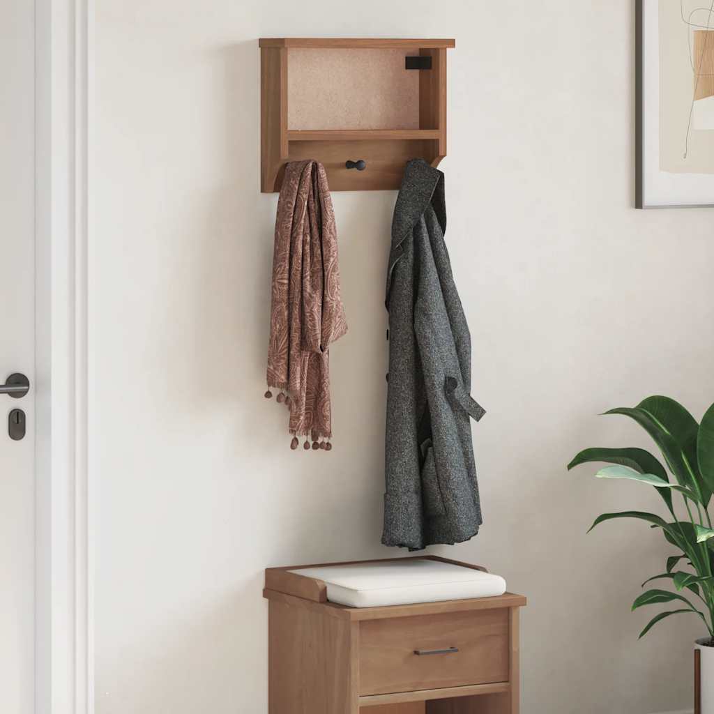 vidaXL Wall-mounted Coat Rack SANDNES 45x12x35 cm Solid Wood Pine