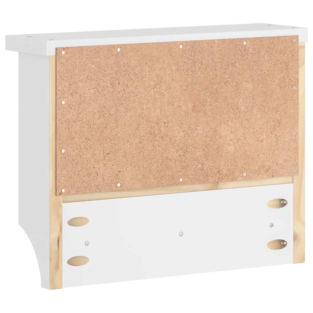 Wall-mounted Coat Rack "SANDNES" White 45x12x35 cm Solid Wood Pine