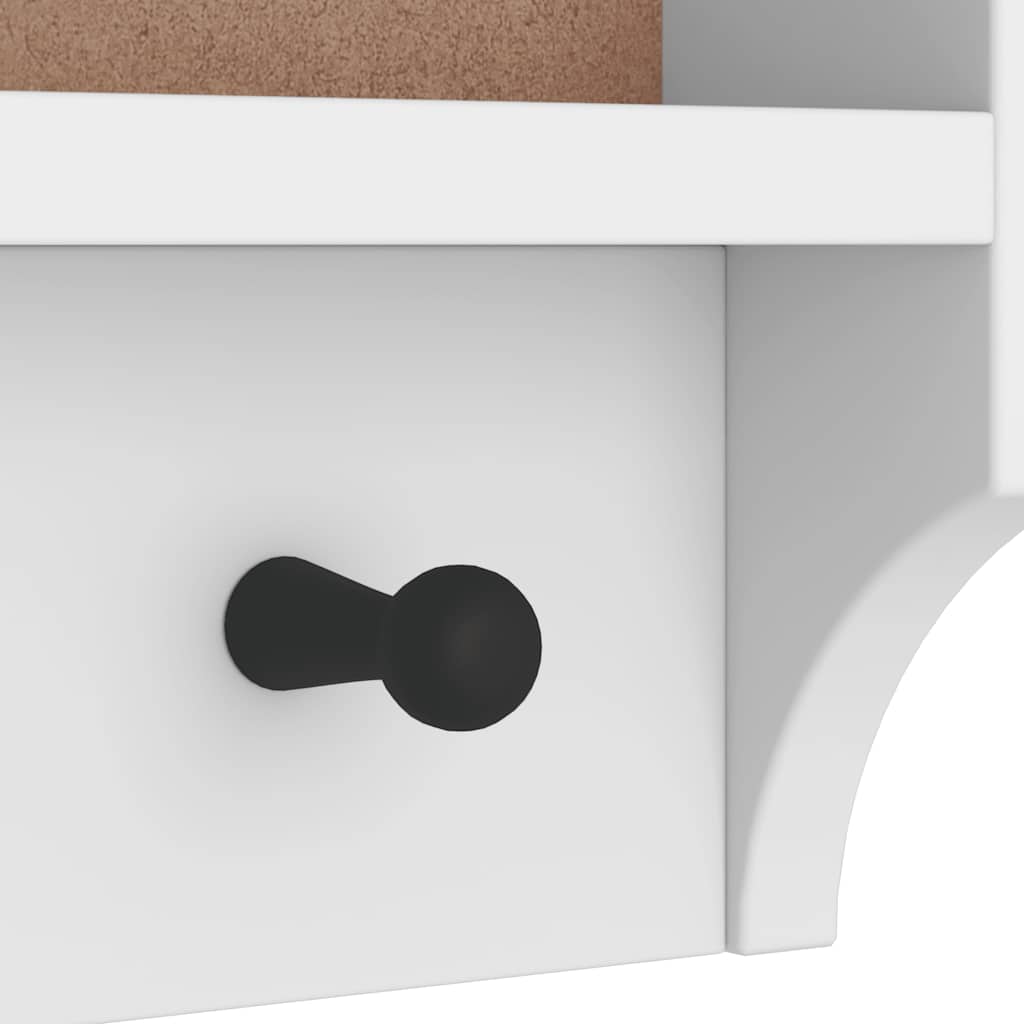 Wall-mounted Coat Rack "SANDNES" White 45x12x35 cm Solid Wood Pine