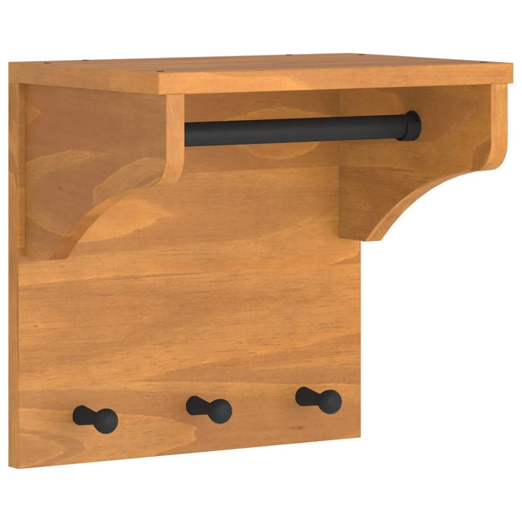 Wall-mounted Coat Rack "SANDNES" 43x30x42 cm Solid Wood Pine