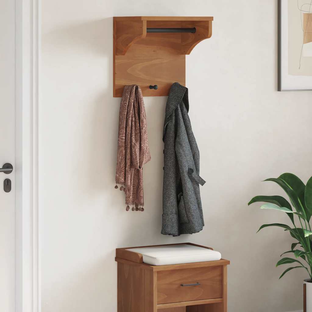 vidaXL Wall-mounted Coat Rack SANDNES 43x30x42 cm Solid Wood Pine