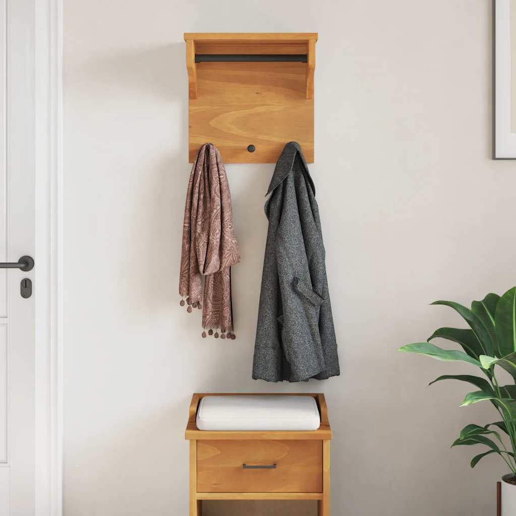 Wall-mounted Coat Rack "SANDNES" 43x30x42 cm Solid Wood Pine