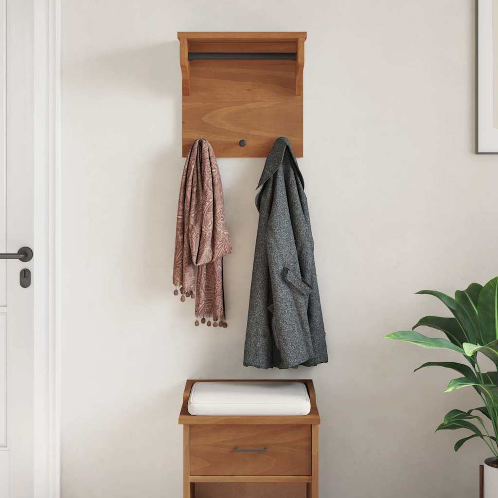 vidaXL Wall-mounted Coat Rack SANDNES 43x30x42 cm Solid Wood Pine