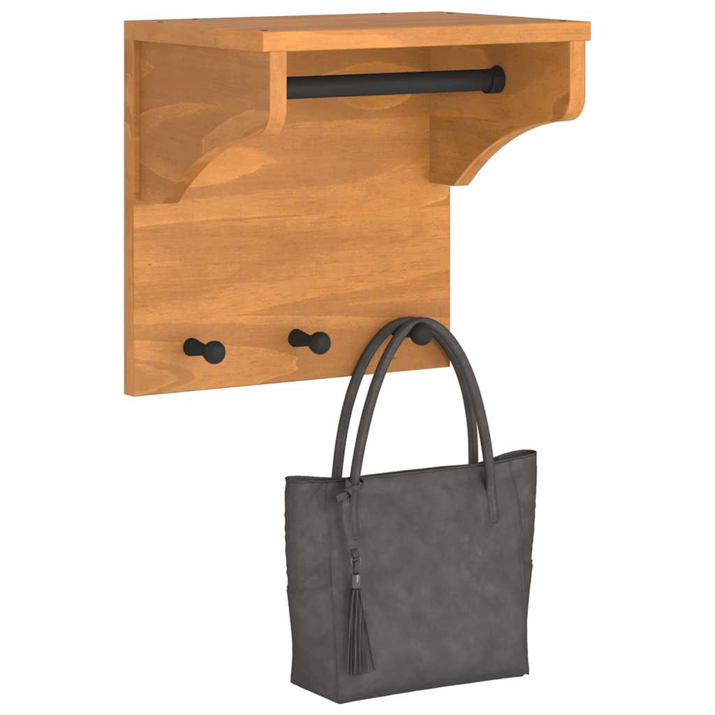 Wall-mounted Coat Rack "SANDNES" 43x30x42 cm Solid Wood Pine