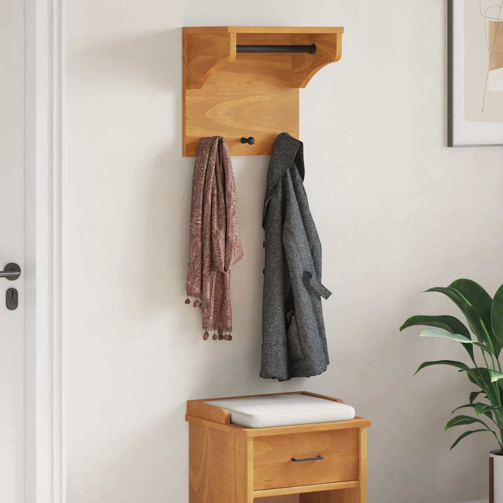 Wall-mounted Coat Rack "SANDNES" 43x30x42 cm Solid Wood Pine
