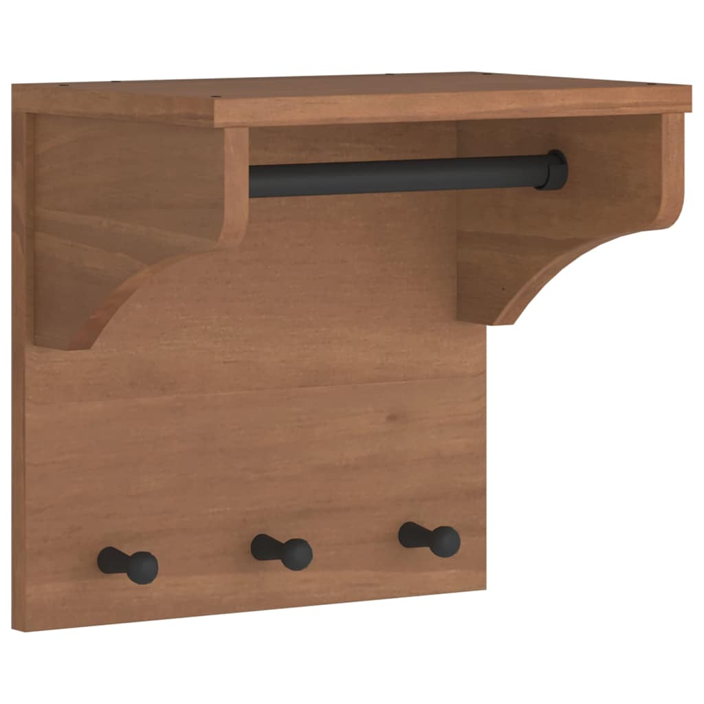 vidaXL Wall-mounted Coat Rack SANDNES 43x30x42 cm Solid Wood Pine