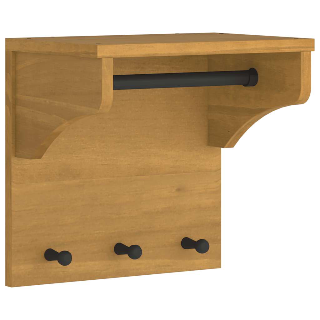 Wall-mounted Coat Rack "SANDNES" 43x30x42 cm Solid Wood Pine