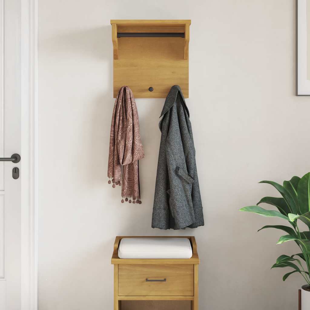 Wall-mounted Coat Rack "SANDNES" 43x30x42 cm Solid Wood Pine