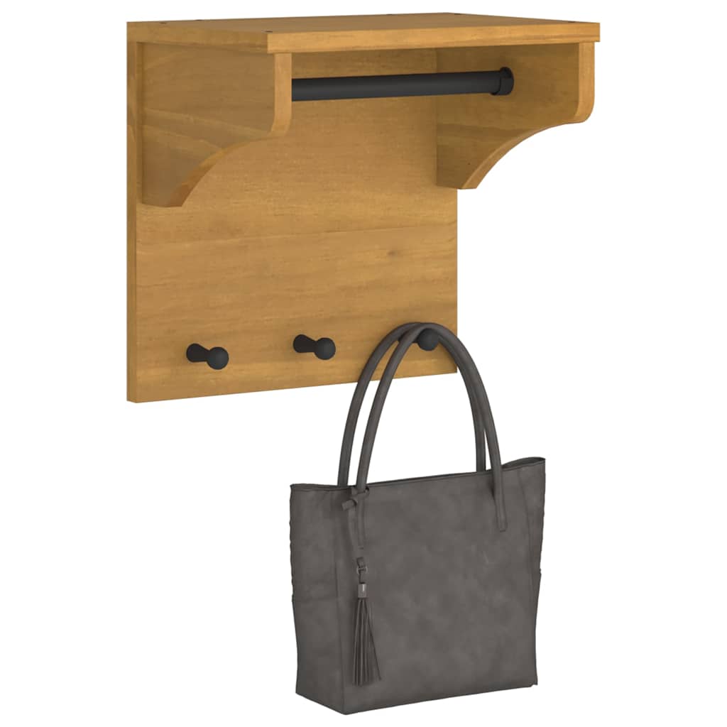 Wall-mounted Coat Rack "SANDNES" 43x30x42 cm Solid Wood Pine
