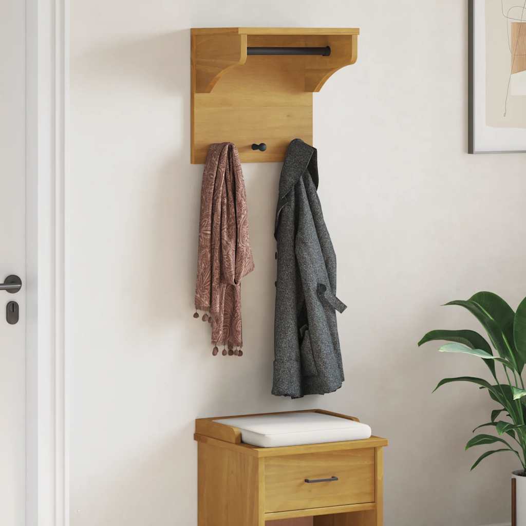 Wall-mounted Coat Rack "SANDNES" 43x30x42 cm Solid Wood Pine