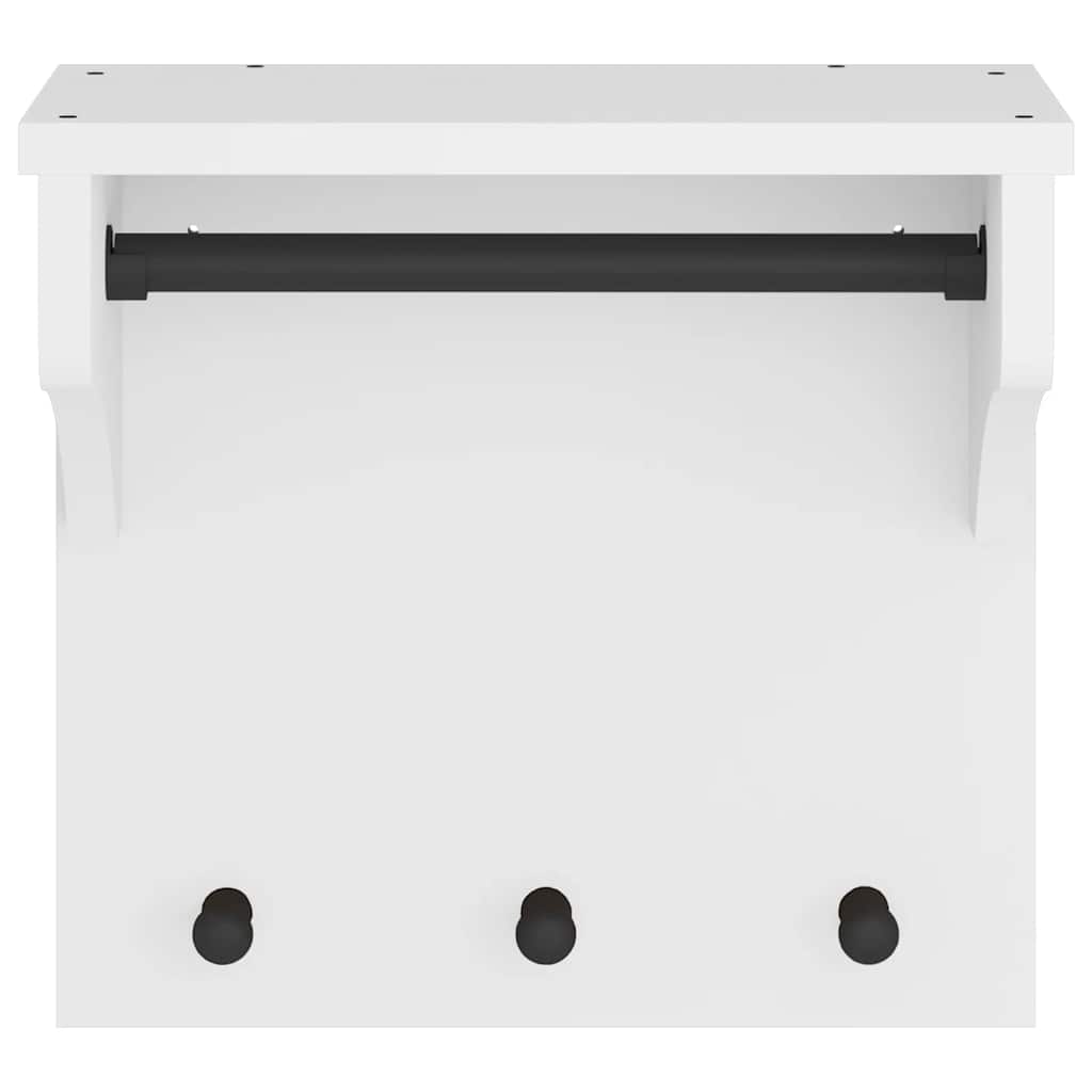 Wall-mounted Coat Rack "SANDNES" White 43x30x42 cm Solid Wood Pine