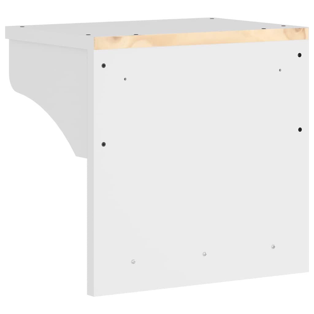 Wall-mounted Coat Rack "SANDNES" White 43x30x42 cm Solid Wood Pine
