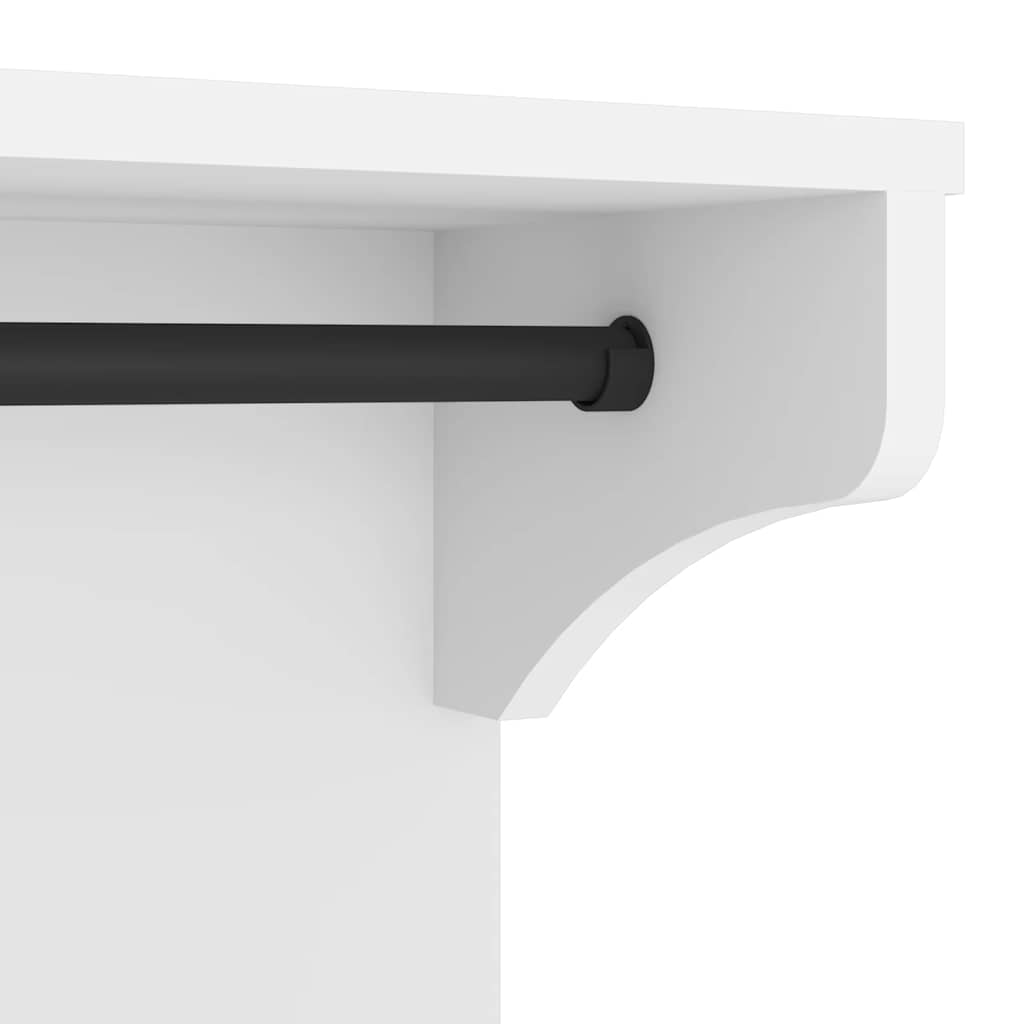 Wall-mounted Coat Rack "SANDNES" White 43x30x42 cm Solid Wood Pine