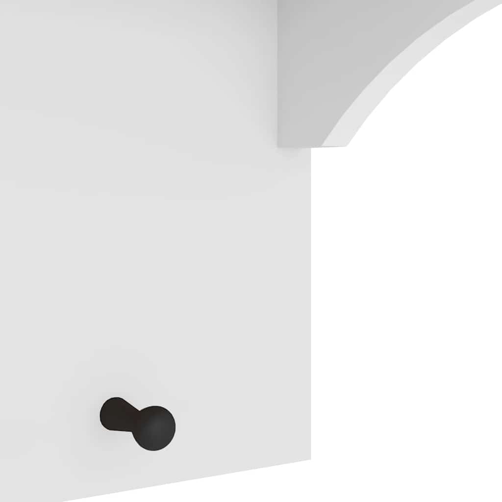 Wall-mounted Coat Rack "SANDNES" White 43x30x42 cm Solid Wood Pine