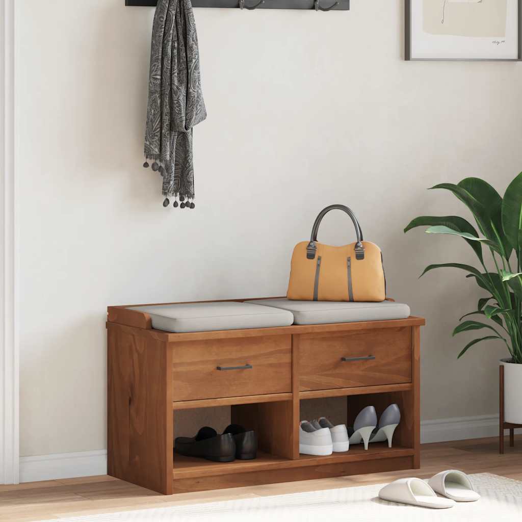 vidaXL Hallway Bench SANDNES 87x40x50 cm Solid Wood Pine