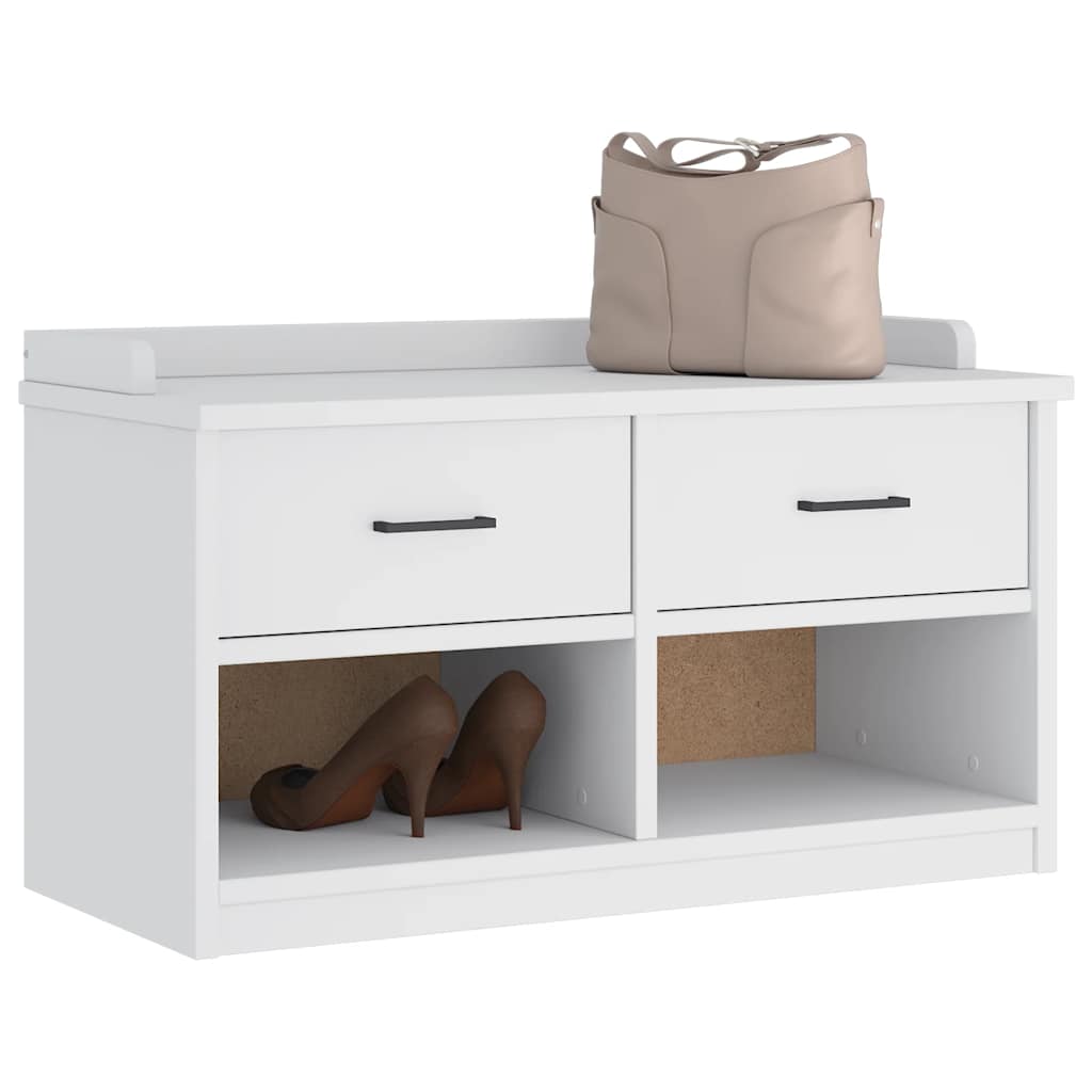 vidaXL Hallway Bench SANDNES White 87x40x50 cm Solid Wood Pine