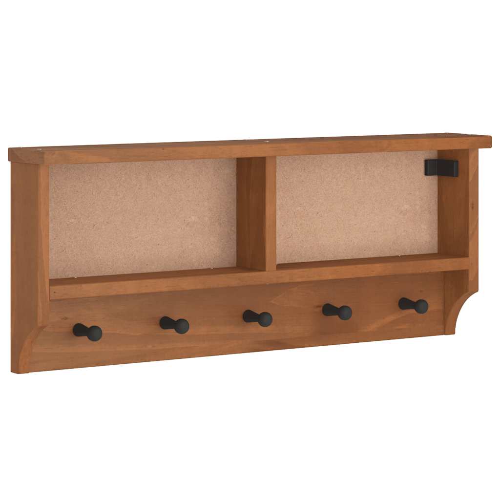 vidaXL Wall-mounted Coat Rack SANDNES 87x12x35 cm Solid Wood Pine